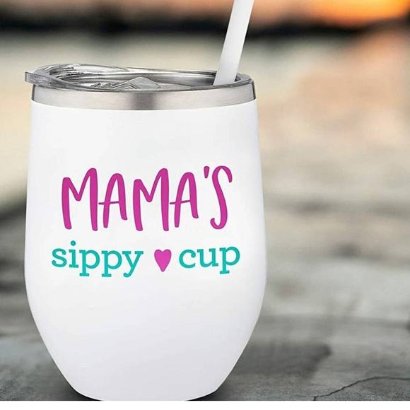 SassyCups Mommy's Sippy Cup | Stainless Steel Stemless Wine Tumbler with Stra... - Picture 5 of 16